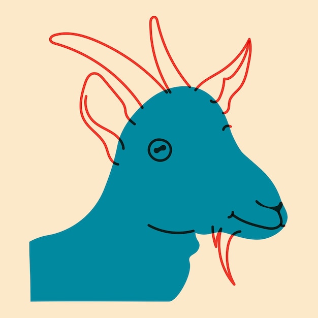 Vector schattige mooie geit kig avatar badge poster logo sjablonen print vector illustratie