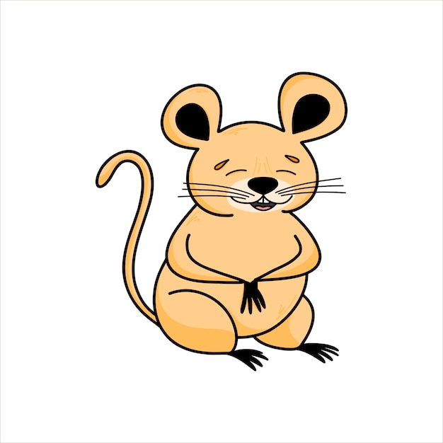 Vector schattige muis karakter in cartoon stijl schattige dieren knaagdieren vector kinderen illustratie van handgetekende cartoon ontwerp voor ansichtkaarten posters t-shirts tieners stickers