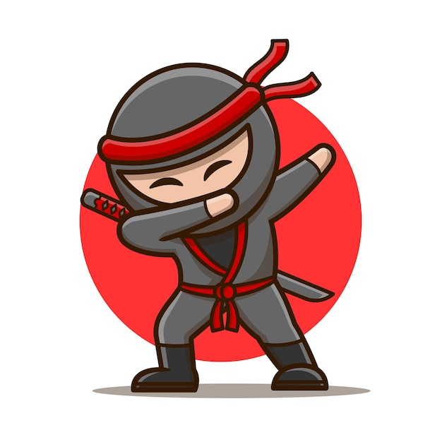 Schattige ninja dabbing cartoon afbeelding