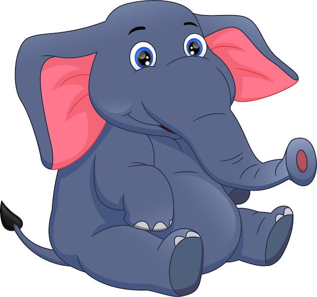 Vector schattige olifant cartoon