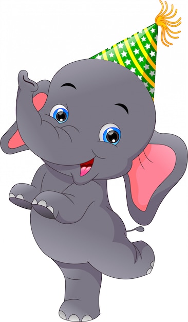 schattige olifant cartoon
