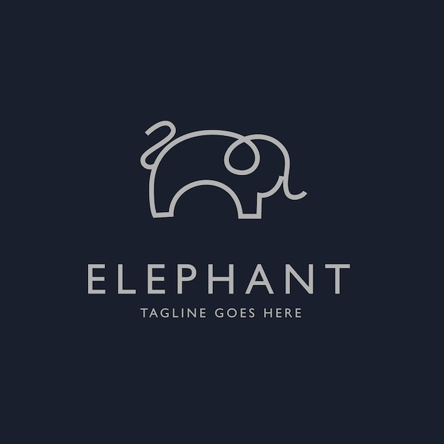 Schattige olifant eenvoudig modern olifantenlogo