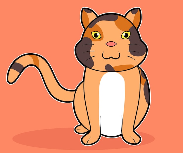 Vector schattige oranje kat zitten en kijken naar je cartoon vector illustratie concept