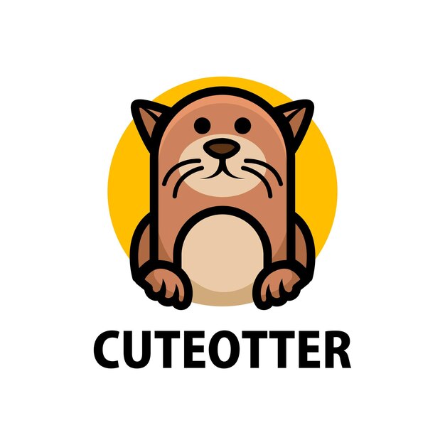 Schattige otter cartoon logo