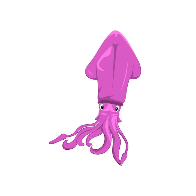 Schattige paarse inktvis karakter illustratie
