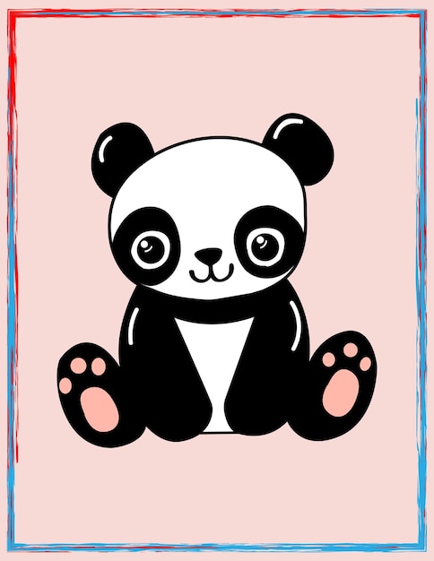 Schattige panda cartoon vector pictogram illustratie