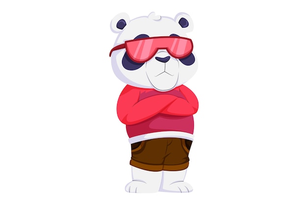 Schattige Panda karakter ontwerp illustratie