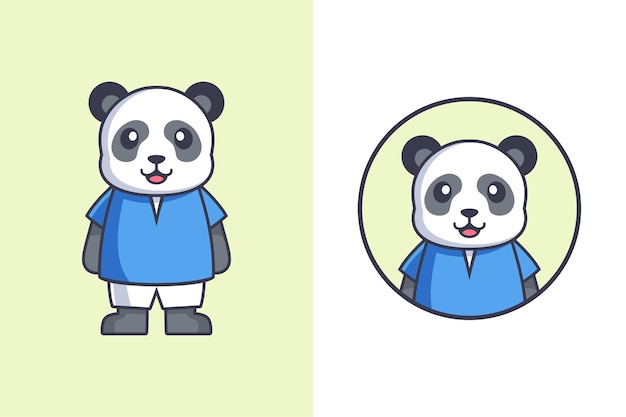 schattige panda logo mascotte