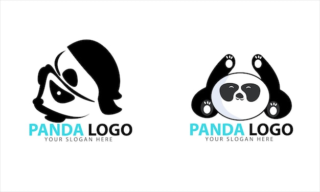 Schattige Panda logo pictogrammalplaatje instellen