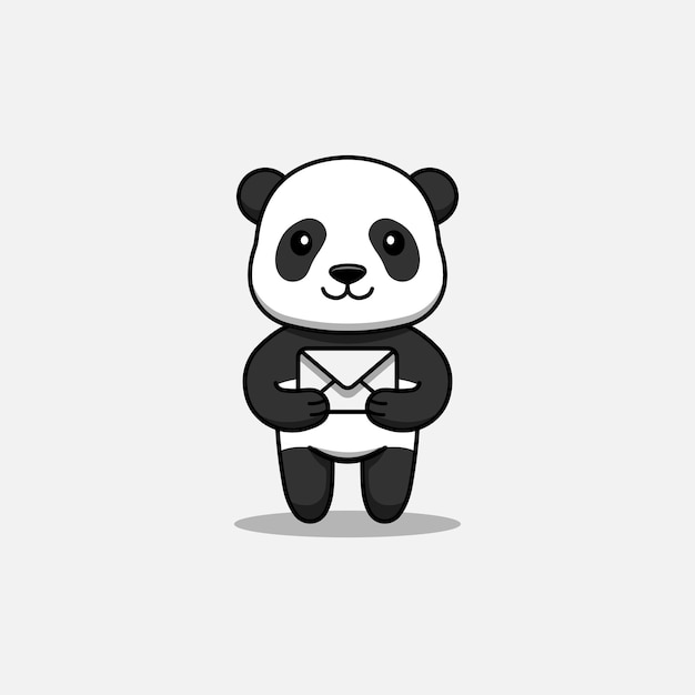 Schattige panda met een brief