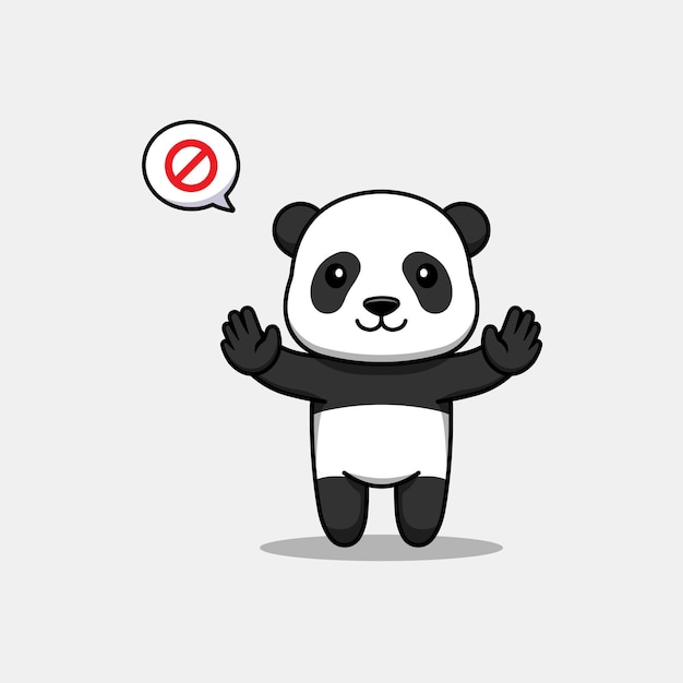 Schattige panda met verboden handhouding