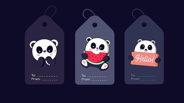 Schattige panda tag Vector Premium