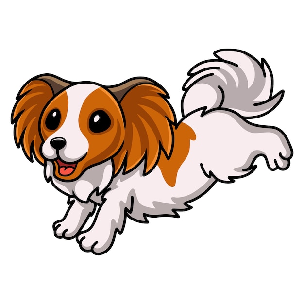 Schattige papillon hond cartoon rennen