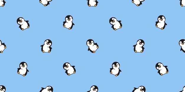 Schattige pinguïn cartoon naadloze patroon vectorillustratie
