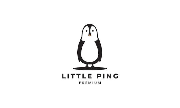 Schattige pinguïnstandaard logo ontwerp cartoon kinderen