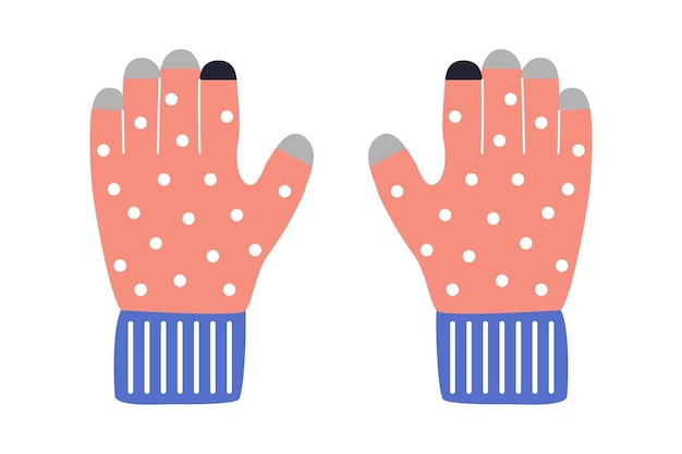 Schattige polkadot winterhandschoenen