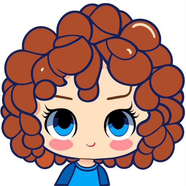 Vector schattige prinses chibi meisje hand getekende cartoon sticker pictogram concept geïsoleerde illustratie