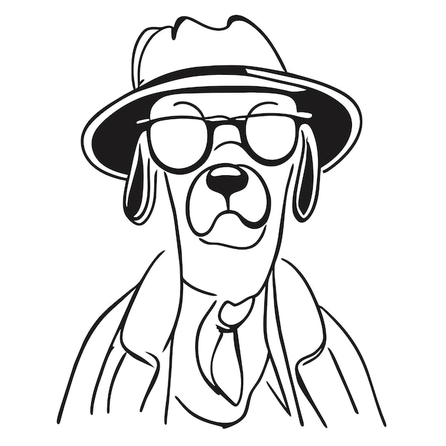 Vector schattige pug hond hand getekende cartoon sticker pictogram concept geïsoleerde illustratie