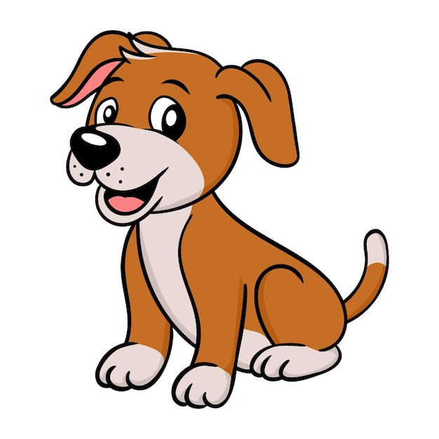 Schattige puppy hond cartoon vectorillustratie