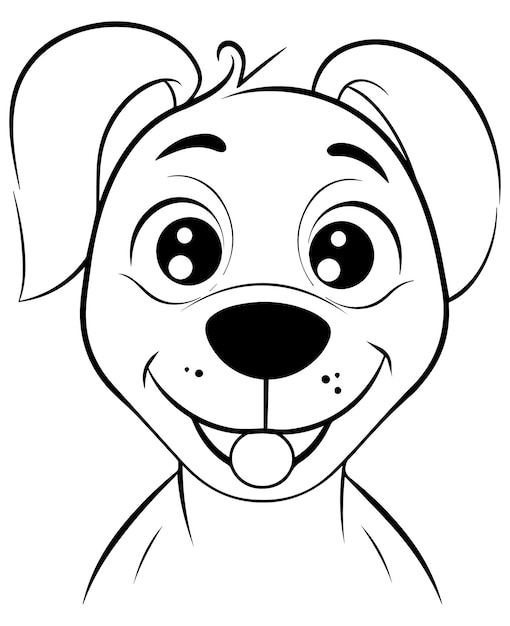 Schattige puppy hond illustratie hond kleurplaat voor kinderen en volwassenen puppy mascotte logo puppy vector