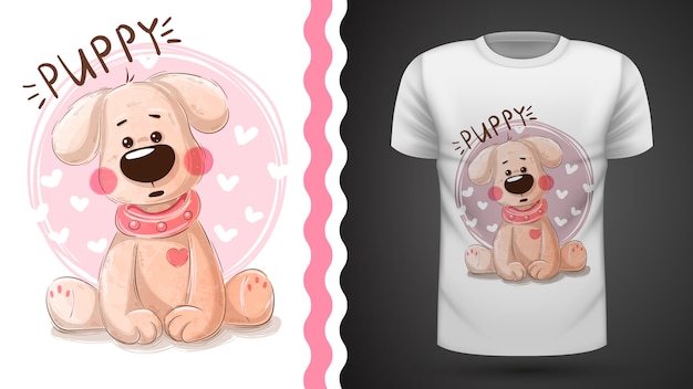 Schattige puppy - idee voor afdrukken t-shirt