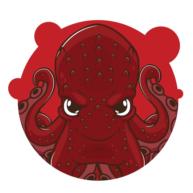 Schattige rode octopus avatar