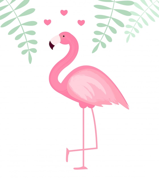 Schattige roze Flamingo pictogram illustratie