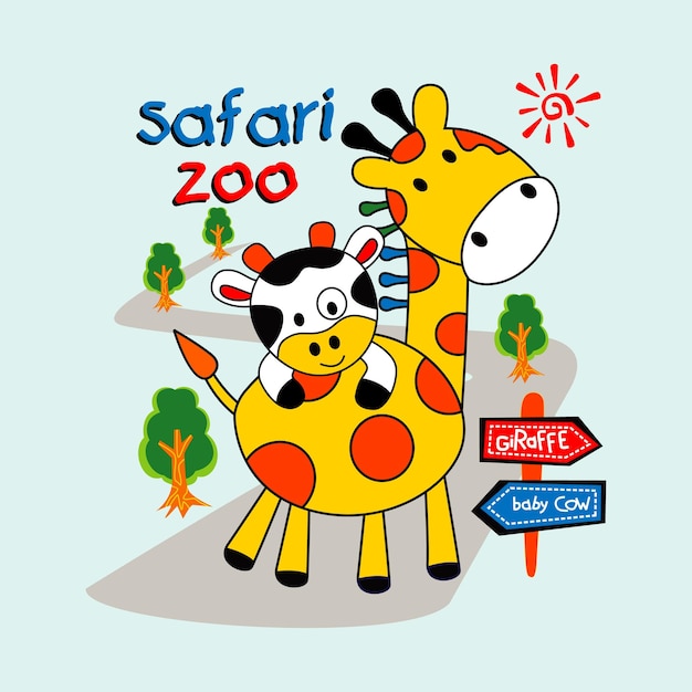 schattige safari dier ontwerp cartoon vectorillustratie