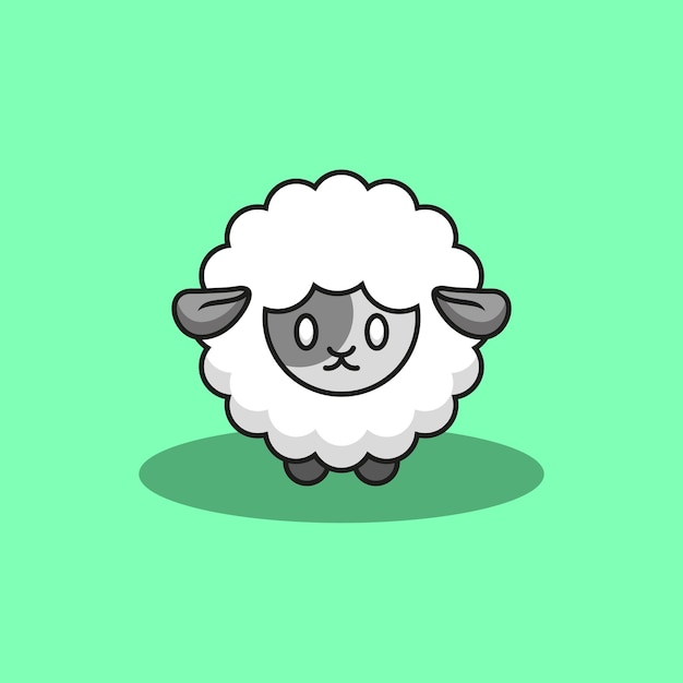Schattige schapen in vectorontwerp op groene achtergrond