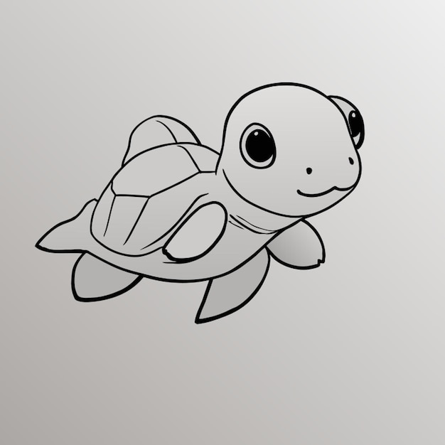 schattige schildpad zwevende vectorillustratie