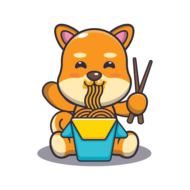 Schattige shiba inu hond cartoon vectorillustratie