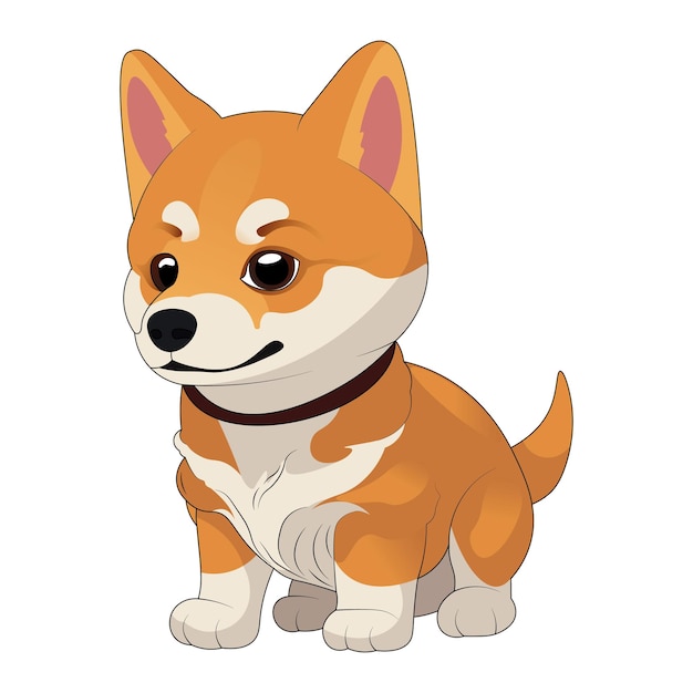 schattige shiba inu puppy cartoon clipart