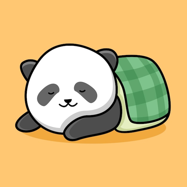 Schattige slapende panda cartoon ontwerp