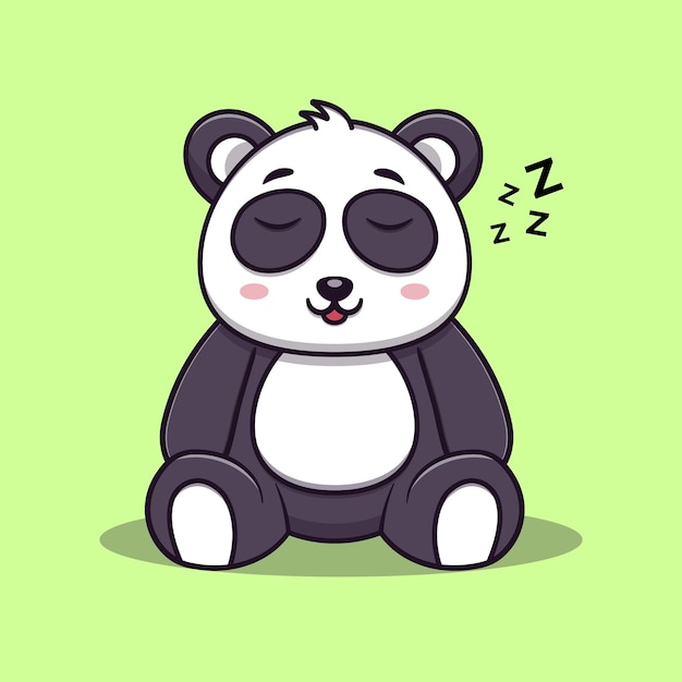 Schattige slapende panda cartoon pictogram vectorillustratie. Dierlijke icoon concept geïsoleerde vector