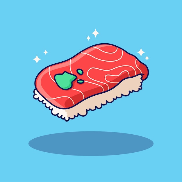 schattige sushi-illustratie in plat ontwerp