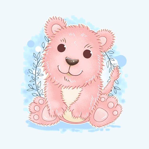 Schattige vector aquarel teddybeer