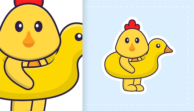 Schattige vector kip Kan worden gebruikt voor stickers patches textiel papier Vector illustratie