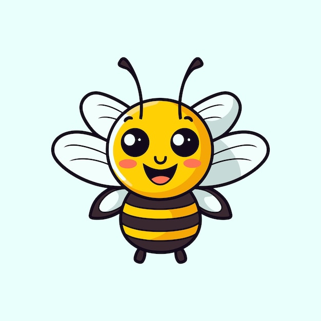 schattige vliegende bijen cartoon vector icoon illustratie