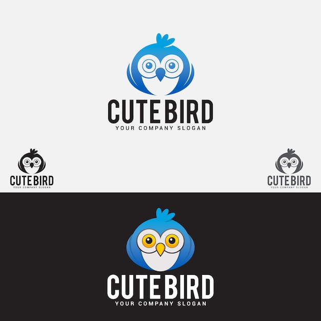 Schattige vogel logo