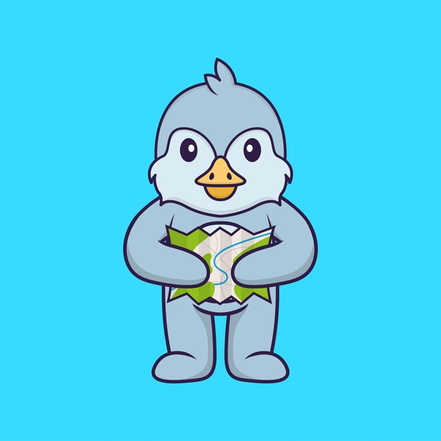 Schattige vogel mascotte karakter Dierlijk cartoon concept geïsoleerd