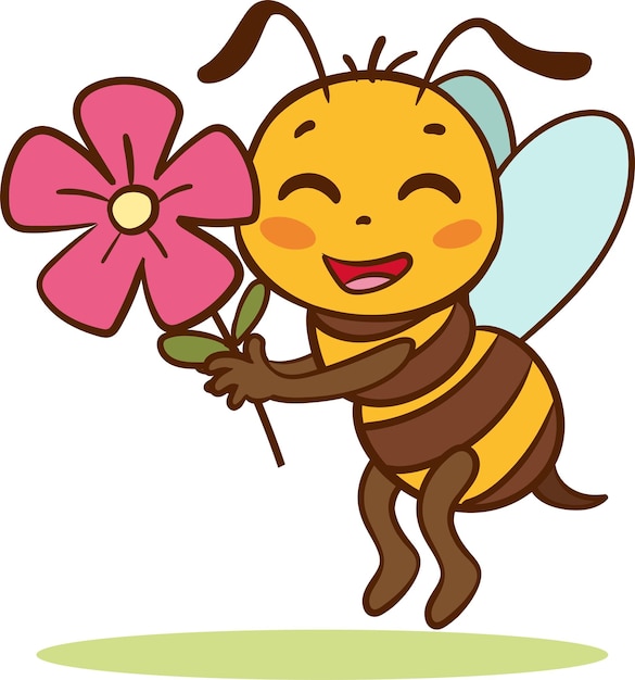 schattige vrolijke bijen