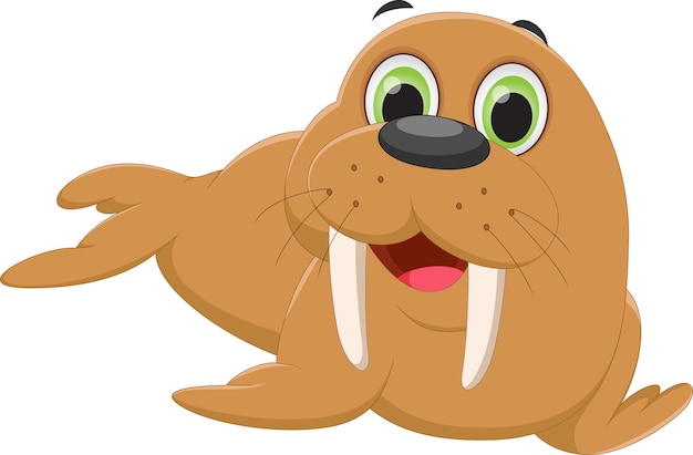 Vector schattige walrus cartoon