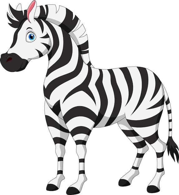 Schattige zebra cartoon geïsoleerd op wit