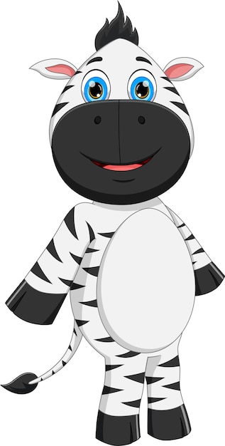 Vector schattige zebra cartoon geïsoleerd op wit