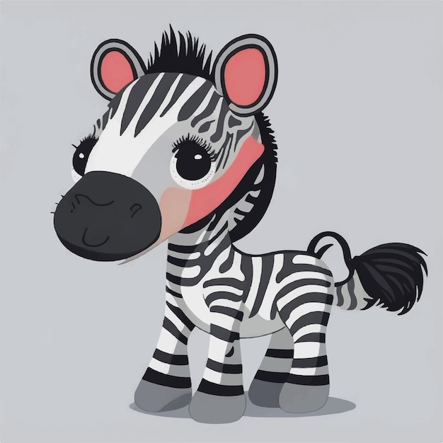 Schattige zebra cartoon vector witte achtergrond