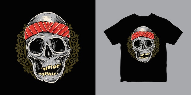 Schedel Bandana Illustratie T-shirt Ontwerp