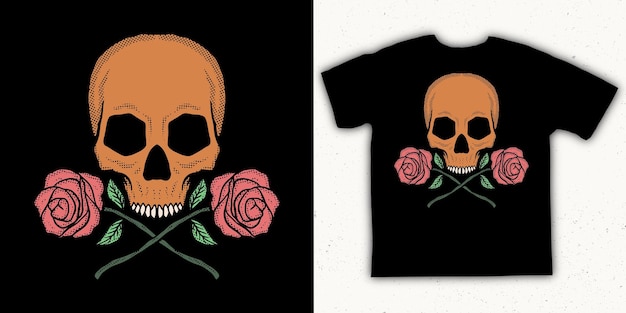 Schedel bloemen illustratie kleurrijke vector om af te drukken op t-shirt, logo, stickers enz