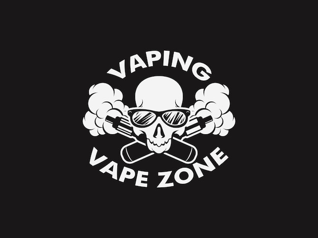 schedel hoofd vape logo, vape winkel logo, schedel vape vintage logo