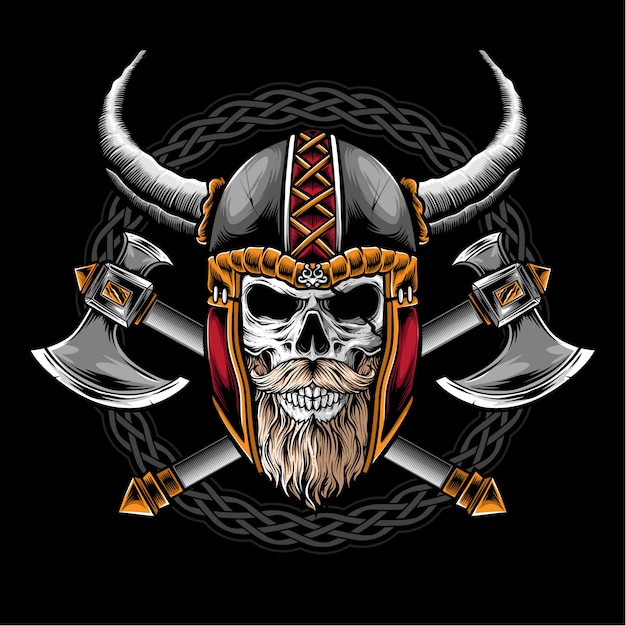 Schedel met viking helmlogo