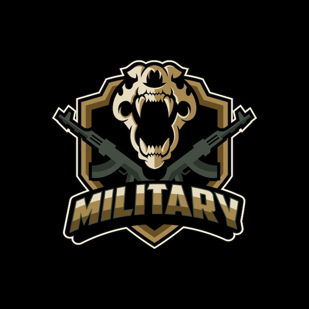 Schedel militaire mascotte soldaat Logo